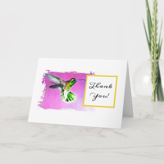 Cartão De Agradecimento Hummingbird Thank You Note Card (Frente)
