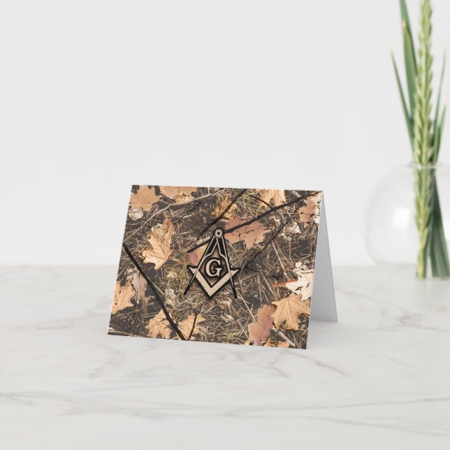 Cartão De Agradecimento Hunting Camouflage Square Compass (Frente)