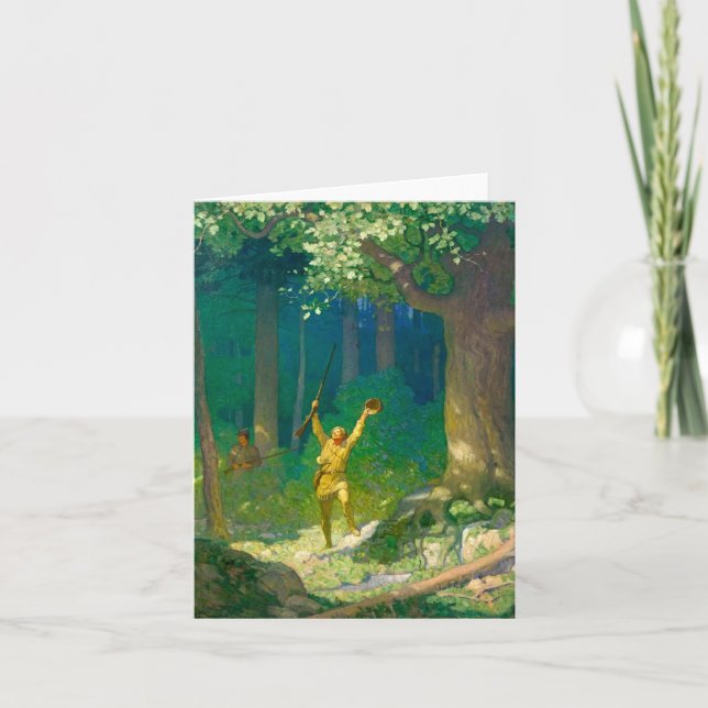 Cartão De Agradecimento Huntsman por Newell Convers Wyeth (Frente)