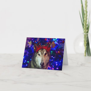 Cartão De Agradecimento Husky de Natal