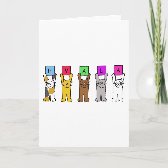 Cartão De Agradecimento Hvala Obrigados Sérvio Croata Bósnio Eslovênia (Frente)