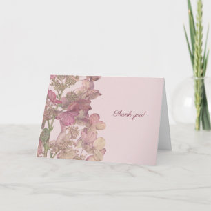 Cartão De Agradecimento Hydrangea Botânica Watercolor Obrigado