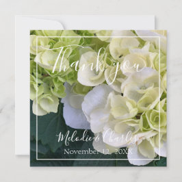 Cartão De Agradecimento Hydrangea Branca Personalizada Obrigado