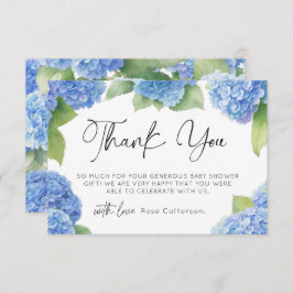 Cartão De Agradecimento Hydrangea É um Chá de fraldas de Menino Obrigado