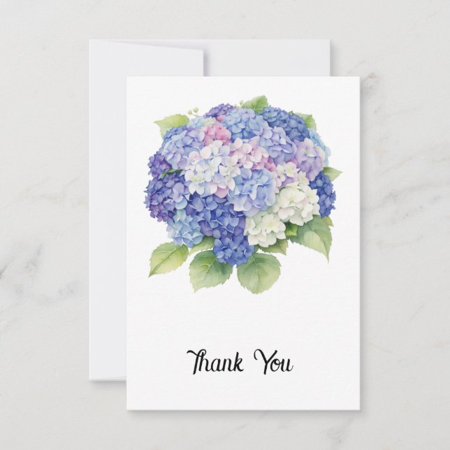 Cartão De Agradecimento Hydrangea Flat Thank You Card (Frente)