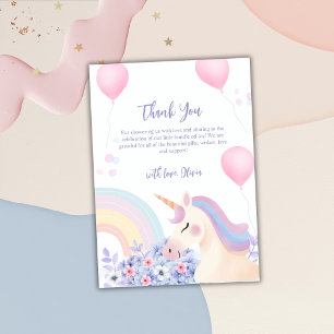 Cartão De Agradecimento Hydrangea Garden Rainbow Chá de fraldas Unicorn