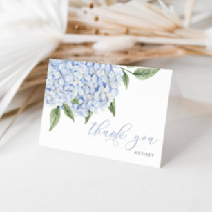 Cartão De Agradecimento Hydrangea Watercolor Blooms Script