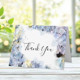Cartão De Agradecimento Hydrangea Watercolor Simpatia Azul