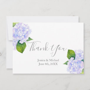 Cartão De Agradecimento Hydrangeas de Aquarela