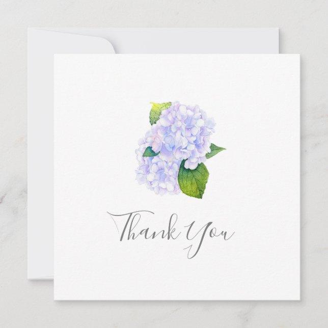 Cartão De Agradecimento Hydrangeas de Aquarela (Frente)