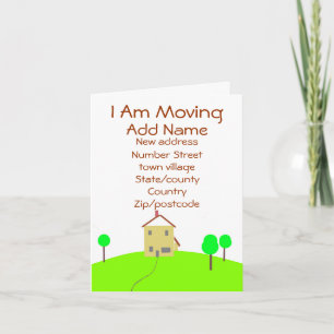 Cartão De Agradecimento I am Moving house home note card personalize
