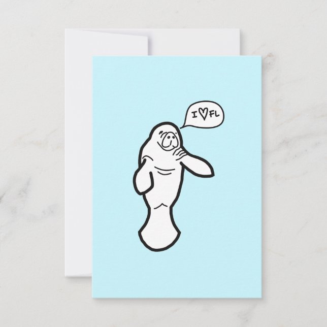 Cartão De Agradecimento I Heart Florida Manatee Greeting Card (Frente)