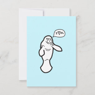 Cartão De Agradecimento I Heart Florida Manatee Greeting Card