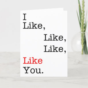 Cartão De Agradecimento I Like, Like, Like, Like You, Valentine's Day card