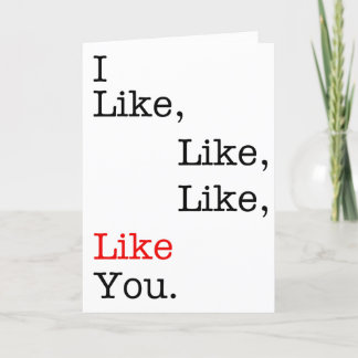 Cartão De Agradecimento I Like, Like, Like, Like You, Valentine's Day card
