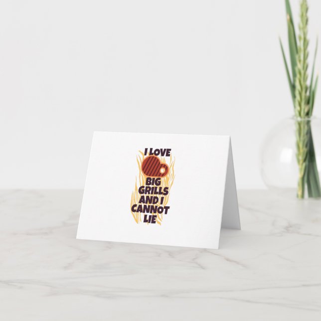 Cartão De Agradecimento I love big grills and I cannot lie (Frente)