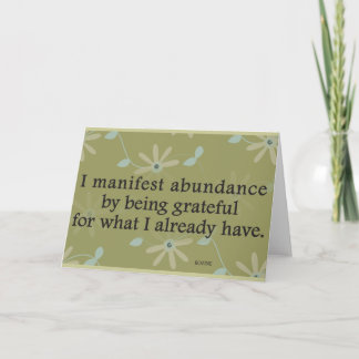 Cartão De Agradecimento I Manifest Abundance By Being Grateful Affirmation