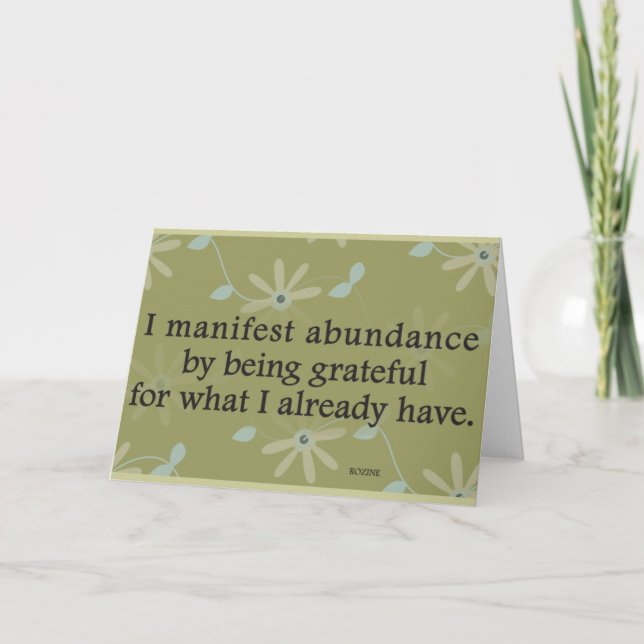 Cartão De Agradecimento I Manifest Abundance By Being Grateful Affirmation (Frente)