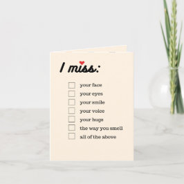 Cartão De Agradecimento I Miss Check-Box Card