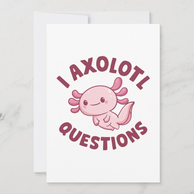 Cartão De Agradecimento I Perguntas sobre Axolotl (Frente)