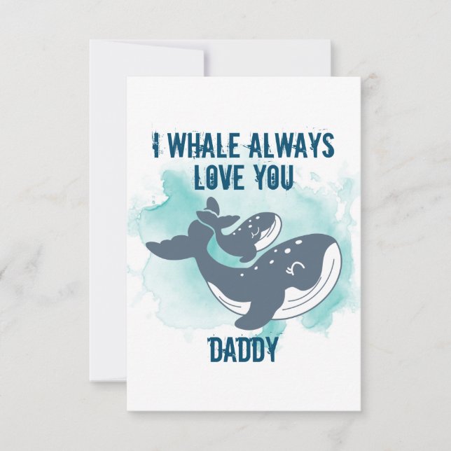 Cartão De Agradecimento I Whale Sempre Te Ama Personalizável (Frente)