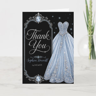 Cartão de Agradecimento Ice Blue Jewel Sweet 16