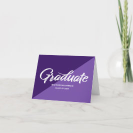 Cartão De Agradecimento Ícone de Cap de Graduação Roxo Retro em Negrito
