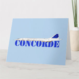 Cartão De Agradecimento Iconic Concorde Jet com Tipografia Azul Negrito