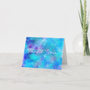 Cartão De Agradecimento Icy Blue Abstract Design