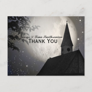 Cartão De Agradecimento Igreja da Lua Noite Obrigado
