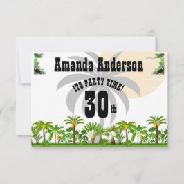 Cartão De Agradecimento Ilha Tropical Palm Tree Sunset