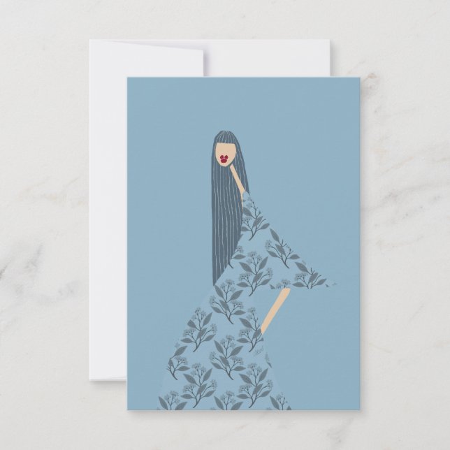 Cartão De Agradecimento Illustração Floral Feminina do Lipstick Vermelho (Frente)