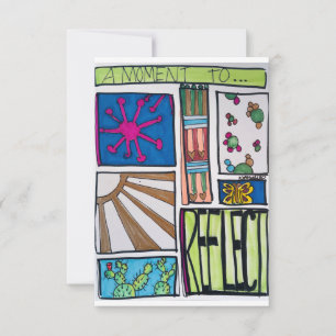 Cartão De Agradecimento Ilustração Coloful com Cactus