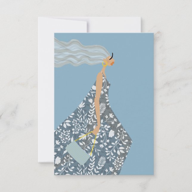 Cartão De Agradecimento Ilustração da Moda Fashionista do Jardim Swag (Frente)