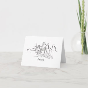 Cartão De Agradecimento Ilustração da Silhueta de Pittsburgh