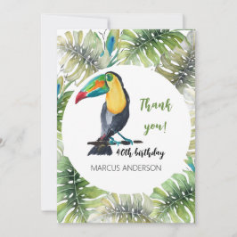 Cartão De Agradecimento Ilustração de Aquarela Exótica do Toucan