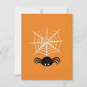 Cartão De Agradecimento Ilustração de Aranha de Halloween Assustadora