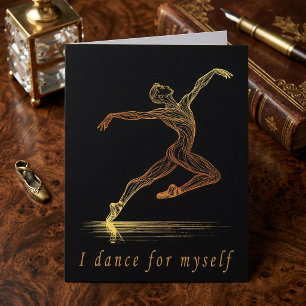 Cartão De Agradecimento Ilustração de Bailarina do Ballet Dourado: Graça e