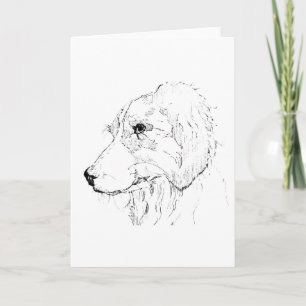 Cartão De Agradecimento Ilustração de Border Collie – Arte Minimalista