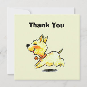 Cartão De Agradecimento Ilustração de Cachorro Correndo Fofo para Amantes