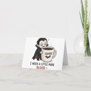 Cartão De Agradecimento Ilustração de café de vampiro engraçado de Hallowe