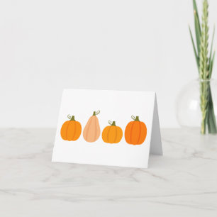 Cartão De Agradecimento Ilustração de outono de Pumpkins