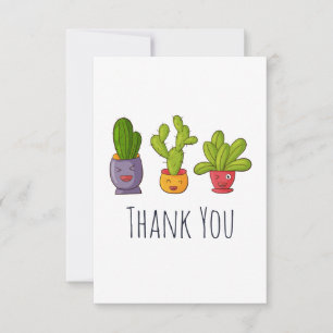 Cartão De Agradecimento Ilustração de Três Cactus Bonitos