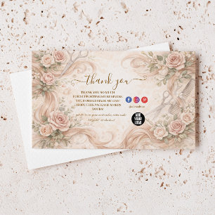 Cartão De Agradecimento Ilustração do Blush Rose Hair Studio