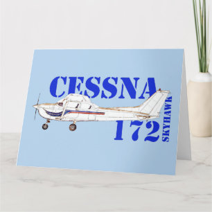 Cartão De Agradecimento Ilustração do Design do avião Skyhawk Cessna 172
