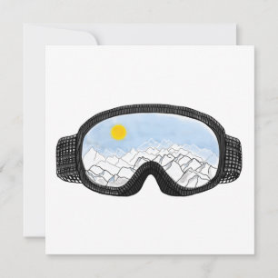 Cartão De Agradecimento Ilustração do Modo Montanha Ski Goggles