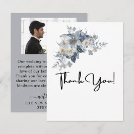 Cartão De Agradecimento ilustração em aquarela rústica de um floral 