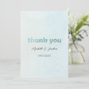 Cartão De Agradecimento Ilustração floral de Aquarela Artística
