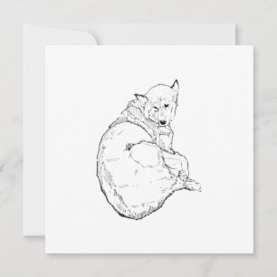 Cartão De Agradecimento Ilustração Minimalista de Cachorro Husky Siberiano
