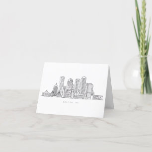Cartão De Agradecimento Ilustração Minimalista do Skyline da Cidade de Bos
